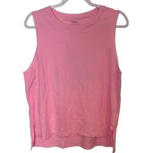 Roxy Pink Graphic Tank Top M Bocas Del Toro Pineapple Floral Muscle Tee